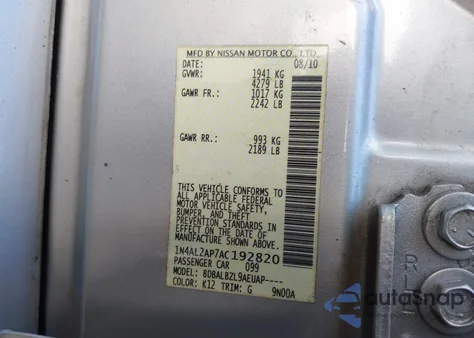 2010 Nissan Altima 2.5 S from USA, damaged, VIN 1N4AL2AP7AC192820